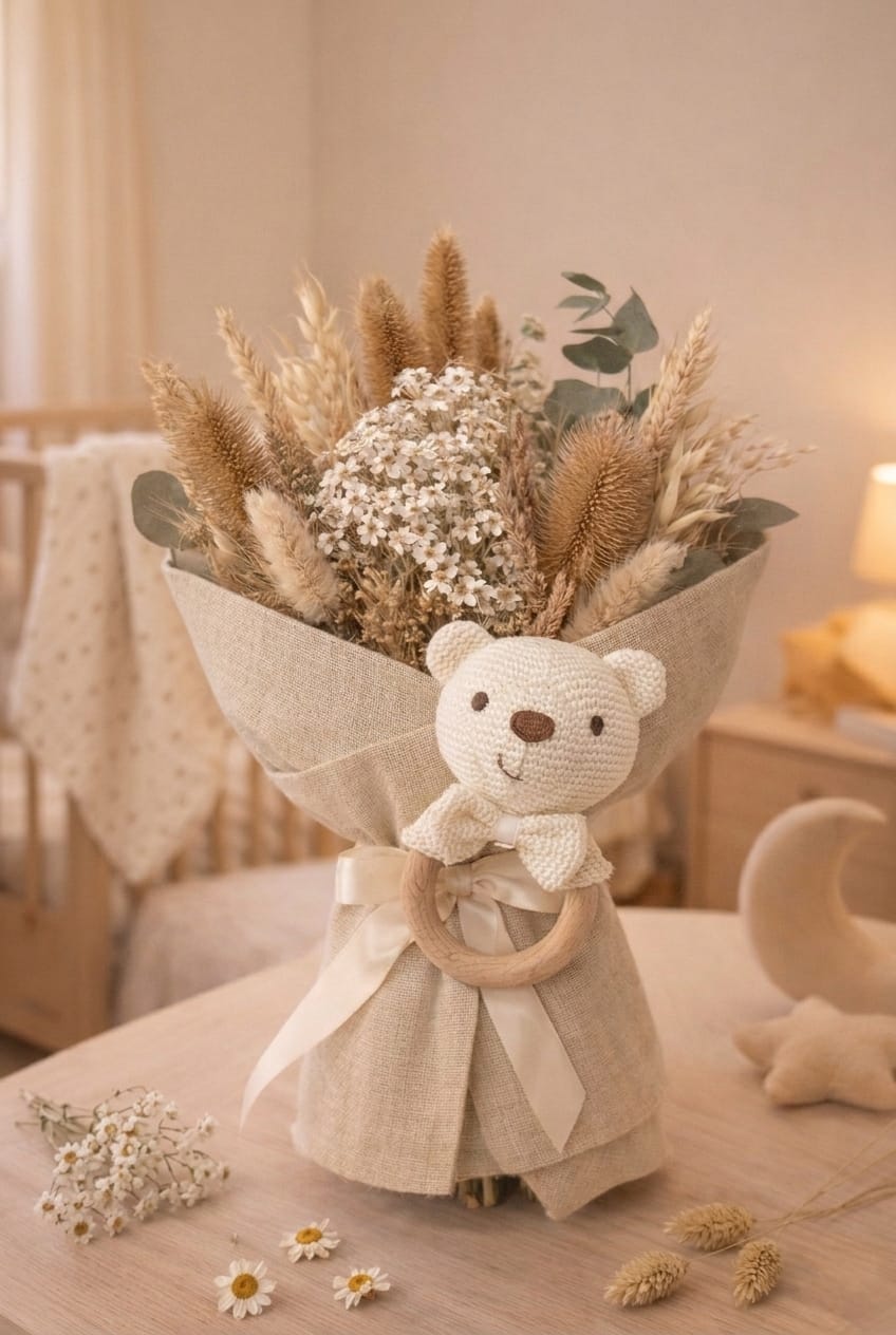 Ramo Ivory Meadow con Sonajero