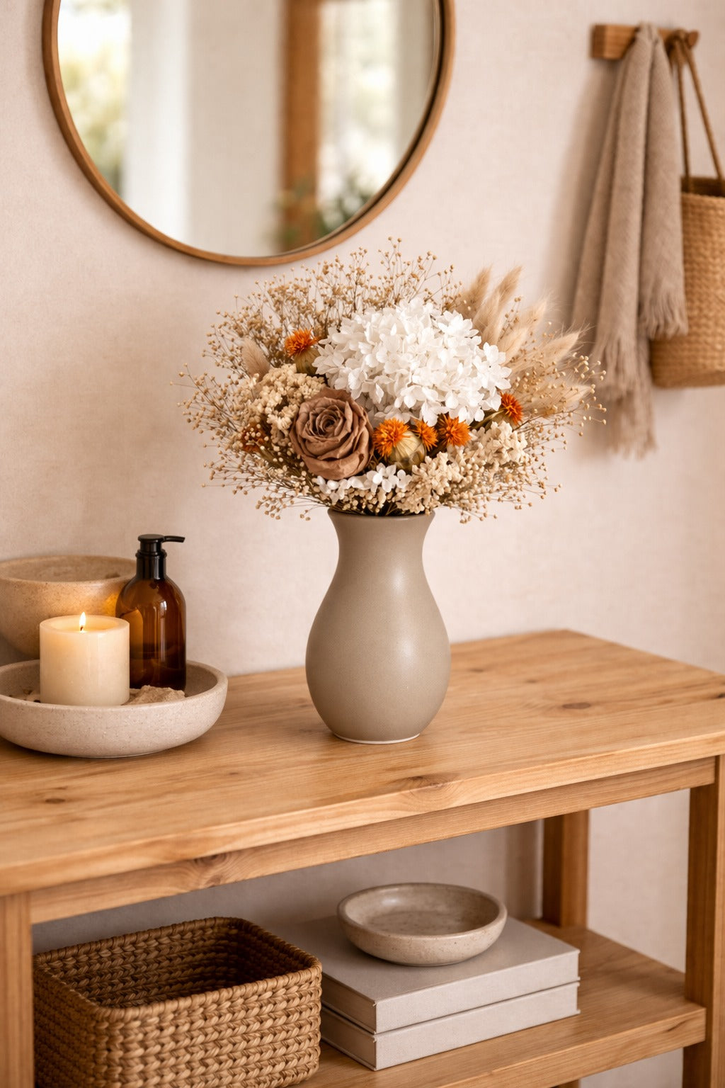 Ramo Rouse Blanco + Jarrón