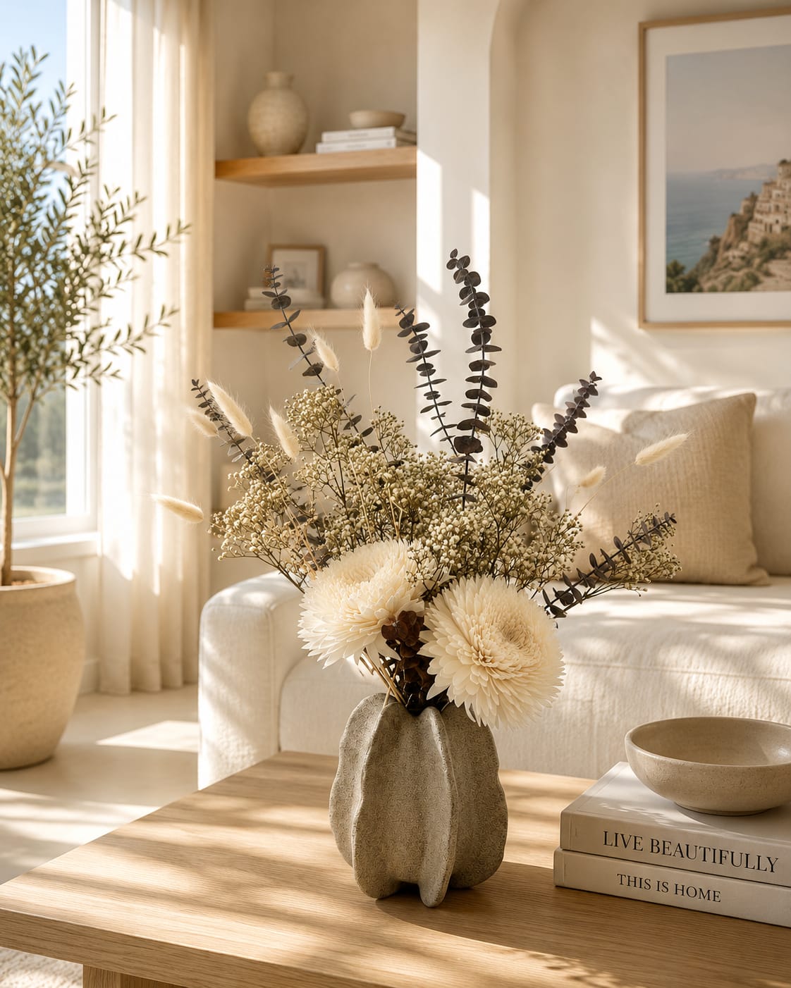 Lumière Beige | Ramo + Jarrón