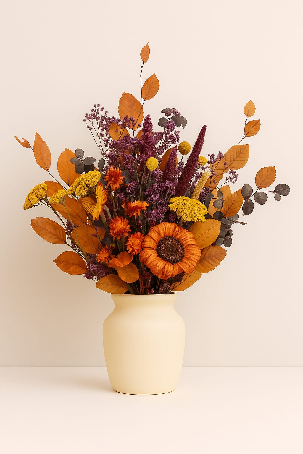 Caja de Flores Secas Cosecha Dorada